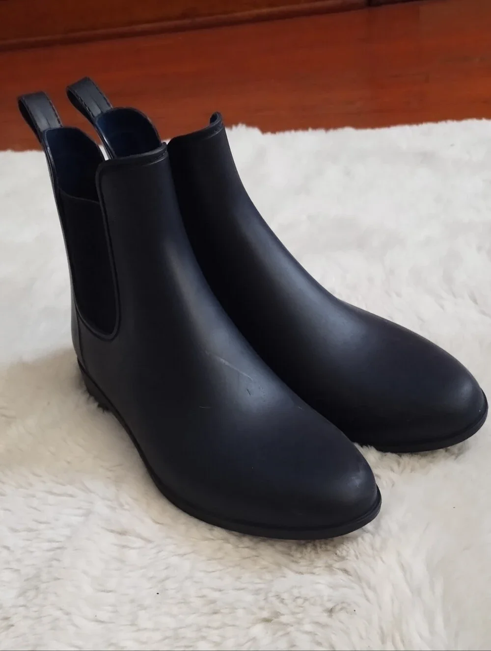J. Crew Matte Black Chelsea Rain Boots
